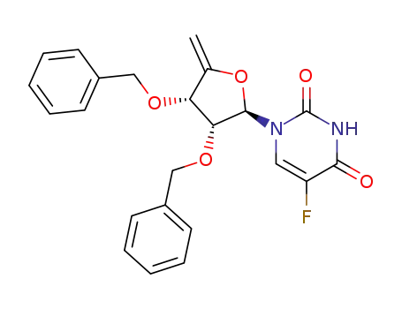 Molecular Structure of 113548-95-1 (1-(5-deoxy-2,3-bis(benzyloxy)-β-D-erythro-pent-4-enofuranosyl)-5-fluorouracil)