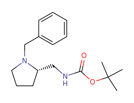 Molecular Structure of 342876-81-7 ((R)-N-(1-benzyl-2-pyrrolidinylmethyl)-tert-butoxycarbamide)