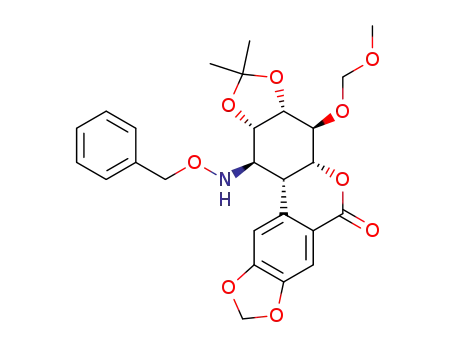 (12aS,4R,12R,11bR,3aR,4aR)-4-(methoxymethoxy)-2,2-dimethyl-12-<(phenylmethoxy)amino>-4,12,11b,12a,3a,4a-hexahydro-9H-1,3-dioxoleno<4,5-7',6'>isochromano<4',3'-5,4>benzo<4,5-d>-1,3-dioxolan-6-one