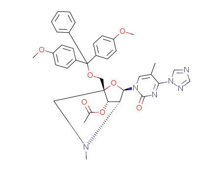 Acetic acid (1R,3R,4R,7S)-1-[bis-(4-methoxy-phenyl)-phenyl-methoxymethyl]-5-methyl-3-(5-methyl-2-oxo-4-[1,2,4]triazol-1-yl-2H-pyrimidin-1-yl)-2-oxa-5-aza-bicyclo[2.2.1]hept-7-yl ester