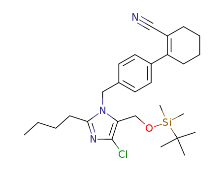 1-Cyclohexene-1-carbonitrile,
2-[4-[[2-butyl-4-chloro-5-[[[(1,1-dimethylethyl)dimethylsilyl]oxy]methyl]-1H
-imidazol-1-yl]methyl]phenyl]-