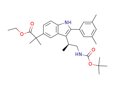 (S)-2-[3-(2-tert-butoxycarbonylamino-1-methylethyl)-2-(3,5-dimethylphenyl)-1H-indol-5-yl]-2-methylpropionic acid ethyl ester