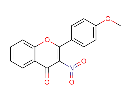 Molecular Structure of 143468-22-8 (4H-1-Benzopyran-4-one,2-(4-methoxyphenyl)-3-nitro-(9CI))