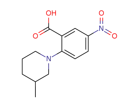 Molecular Structure of 78243-26-2 (5-NITRO-2-(3-METHYLPIPERIDIN-1-YL)BENZOIC ACID)