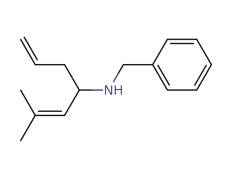 Molecular Structure of 111865-53-3 (Benzenemethanamine, N-[3-methyl-1-(2-propenyl)-2-butenyl]-)