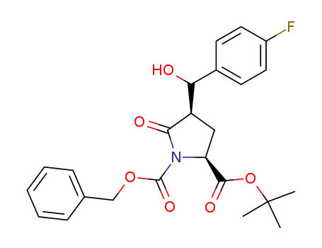 1,2-Pyrrolidinedicarboxylic acid,
4-[(4-fluorophenyl)hydroxymethyl]-5-oxo-, 2-(1,1-dimethylethyl)
1-(phenylmethyl) ester