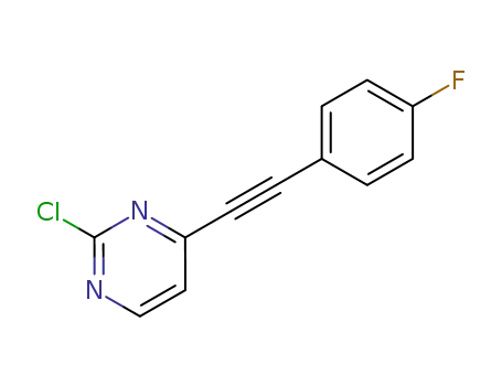 Molecular Structure of 570376-20-4 (2-chloro-4-(4-fluoro-phenylethynyl)-pyrimidine)
