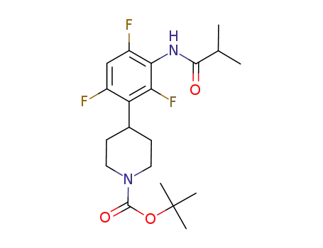 Molecular Structure of 949096-71-3 (4-(2,4,6-trifluoro-3-isobutyrylaminophenyl)piperidine-1-carboxylic acid tert-butyl ester)