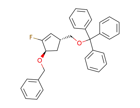 (+)-(3R,5R)-1-fluoro-5-O-benzyloxy-3-(O-trityloxymethyl)cyclopent-1-ene