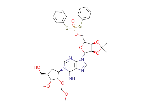 N-1-{(1R,2S,3R,4R)-2-(methoxymethyloxy)-3-methoxy-4-(hydroxymethyl)cyclopentyl}-5'-O-{bis(phenylthio)phosphoryl}-2',3'-O-isopropylideneadenosine