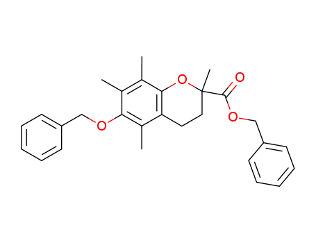 Molecular Structure of 64338-22-3 (2H-1-Benzopyran-2-carboxylic acid,
3,4-dihydro-2,5,7,8-tetramethyl-6-(phenylmethoxy)-, phenylmethyl ester)
