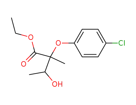 Molecular Structure of 848890-42-6 (Butanoic acid, 2-(4-chlorophenoxy)-3-hydroxy-2-methyl-, ethyl ester)