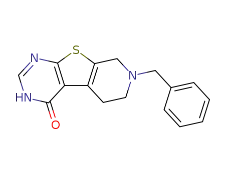 Molecular Structure of 119260-93-4 (7-benzyl-5,6,7,8-tetrahydropyrido[4',3':4,5]thieno[2,3-d]pyrimidin-4(3H)-one)