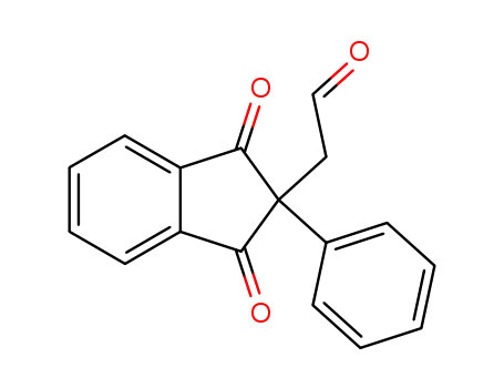 Molecular Structure of 104079-37-0 (1H-Indene-2-acetaldehyde, 2,3-dihydro-1,3-dioxo-2-phenyl-)