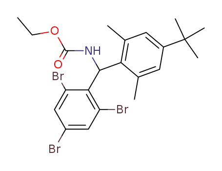 Molecular Structure of 763110-65-2 (Carbamic acid,
[[4-(1,1-dimethylethyl)-2,6-dimethylphenyl](2,4,6-tribromophenyl)methyl]-
, ethyl ester)