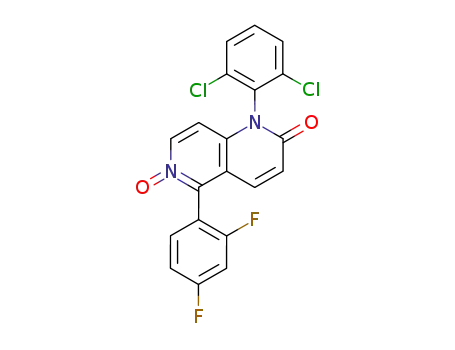 Molecular Structure of 913556-82-8 (1,6-Naphthyridin-2(1H)-one,
1-(2,6-dichlorophenyl)-5-(2,4-difluorophenyl)-, 6-oxide)