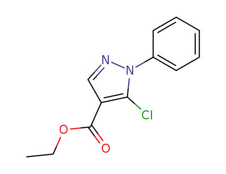 Molecular Structure of 98534-76-0 (ETHYL 5-CHLORO-1-PHENYL PYRAZOLE-4-CARBOXYLATE)