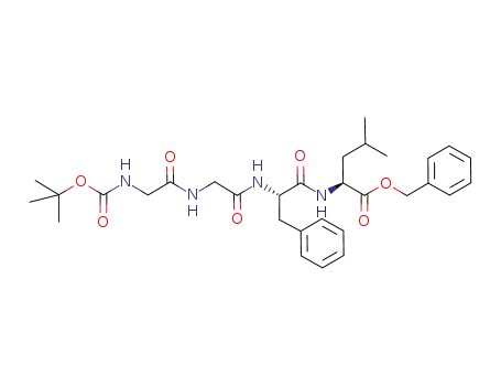 Molecular Structure of 69729-14-2 (L-Leucine,
N-[N-[N-[N-[(1,1-dimethylethoxy)carbonyl]glycyl]glycyl]-L-phenylalanyl]-,
phenylmethyl ester)