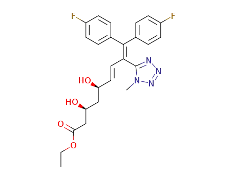ethyl (+/-)-erythro-9,9-bis(4-fluorophenyl)-3,5-dihydroxy-8-(1-methyl-1H-tetrazol-5-yl)-6,8-nonadienoate