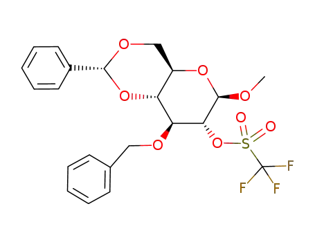 methyl 3-O-benzyl-4,6-O-benzylidene-2-O-(trifluoromethanefulfony)-β-D-glucopyranoside