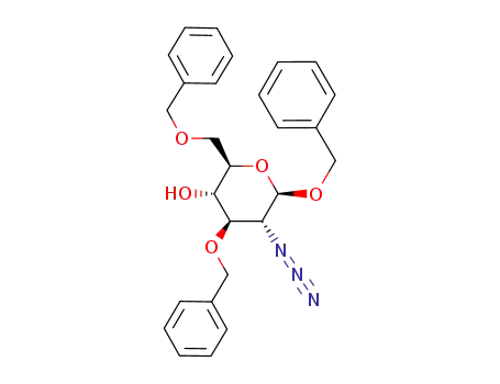 Molecular Structure of 342640-42-0 (benzyl 2-azido-3,6-di-O-benzyl-2-deoxy-β-D-glucopyranoside)