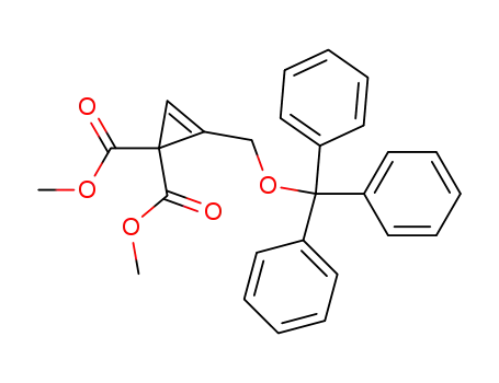Molecular Structure of 905845-00-3 (dimethyl 2-trityloxymethyl-cycloprop-2-ene-1,1-dicarboxylic ester)