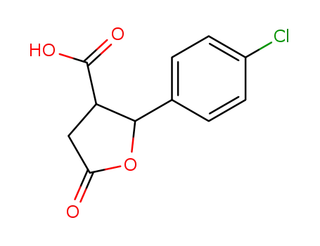Molecular Structure of 851484-24-7 (2-(4-chlorophenyl)-5-oxotetrahydrofuran-3-carboxylic acid)