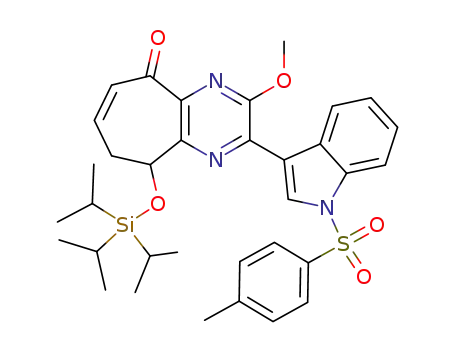 3-methoxy-2-[1-(toluene-4-sulfonyl)-1<i>H</i>-indol-3-yl]-9-triisopropylsilanyloxy-8,9-dihydro-cycloheptapyrazin-5-one