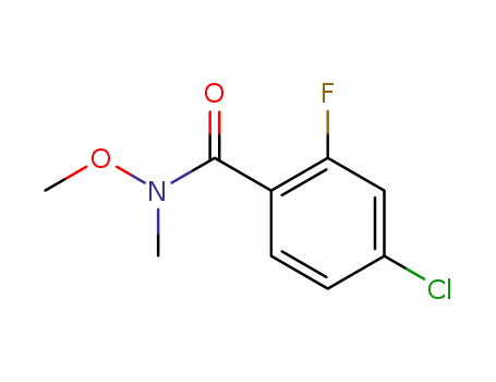 Molecular Structure of 198967-23-6 (4-CHLORO-2-FLUORO-N-METHOXY-N-METHYLBENZAMIDE)