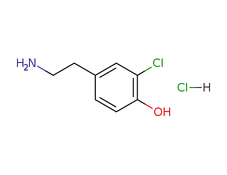 Molecular Structure of 35607-19-3 (Phenol, 4-(2-aminoethyl)-2-chloro-, hydrochloride)