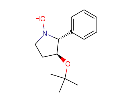 Molecular Structure of 628717-09-9 (Pyrrolidine, 3-(1,1-dimethylethoxy)-1-hydroxy-2-phenyl-, (2R,3S)-)