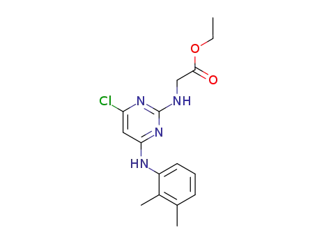 Molecular Structure of 86627-16-9 (Glycine, N-[4-chloro-6-[(2,3-dimethylphenyl)amino]-2-pyrimidinyl]-, ethyl
ester)