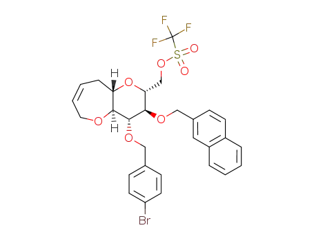 Trifluoro-methanesulfonic acid (2R,3R,4R,4aS,9aS)-4-(4-bromo-benzyloxy)-3-(naphthalen-2-ylmethoxy)-3,4,4a,6,9,9a-hexahydro-2H-1,5-dioxa-benzocyclohepten-2-ylmethyl ester