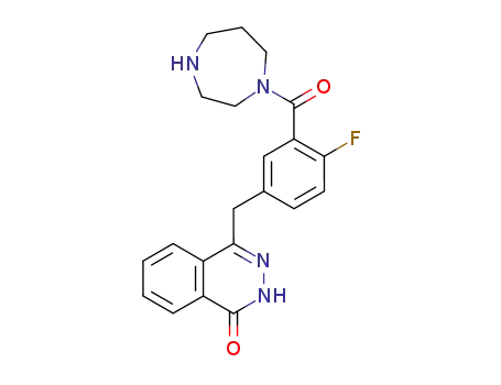 Molecular Structure of 763111-49-5 (1-[5-[(3,4-dihydro-4-oxo-1-phthalazinyl)Methyl]-2-fluorobenzoyl]hexahydro-1H-1,4-diazepine)