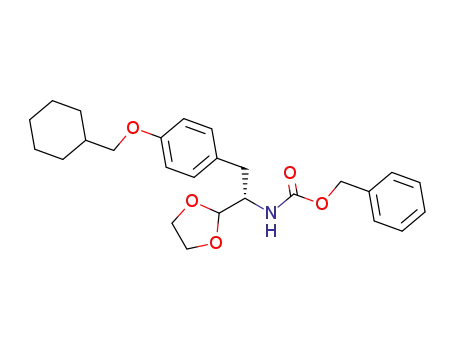 Molecular Structure of 611210-12-9 (Carbamic acid,
[(1S)-2-[4-(cyclohexylmethoxy)phenyl]-1-(1,3-dioxolan-2-yl)ethyl]-,
phenylmethyl ester)