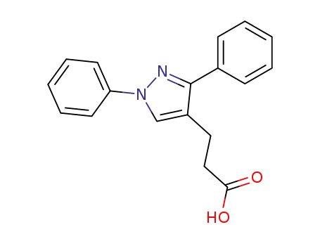 Molecular Structure of 108446-77-1 (1,3-DIPHENYLPYRAZOLE-4-PROPIONIC ACID)