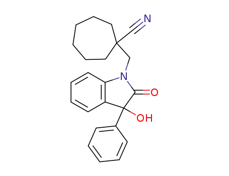 Cycloheptanecarbonitrile,
1-[(2,3-dihydro-3-hydroxy-2-oxo-3-phenyl-1H-indol-1-yl)methyl]-
