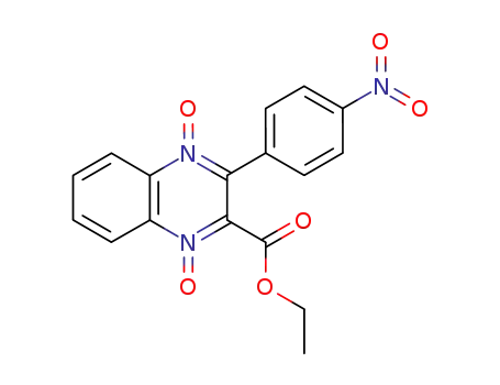 Molecular Structure of 104705-40-0 (2-Quinoxalinecarboxylic acid, 3-(4-nitrophenyl)-, ethyl ester, 1,4-dioxide)
