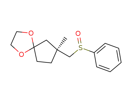 Molecular Structure of 824940-79-6 (1,4-Dioxaspiro[4.4]nonane, 7-methyl-7-[(phenylsulfinyl)methyl]-, (7S)-)