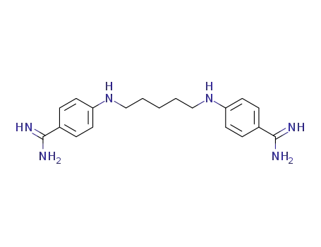 Molecular Structure of 124076-63-7 (Benzenecarboximidamide,4,4'-(1,5-pentanediyldiimino)bis-)