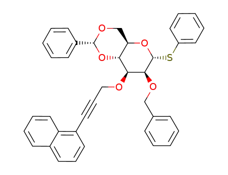 phenyl 4,6-O-benzylidene-2-O-benzyl-3-O-(3-naphthalen-1-yl-prop-2-ynyl)-1-thio-α-D-mannopyranoside