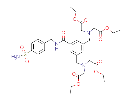 Molecular Structure of 662165-89-1 ({[3-[(bis-ethoxycarbonylmethyl-amino)-methyl]-5-(4-sulfamoyl-benzylcarbamoyl)-benzyl]-ethoxycarbonylmethyl-amino}-acetic acid ethyl ester)
