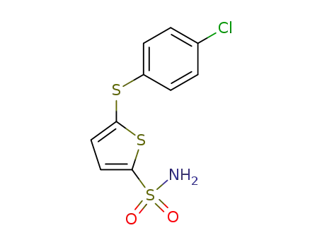 Molecular Structure of 63031-81-2 (5-[(4-CHLOROPHENYL)THIO]THIOPHENE-2-SULFONAMIDE)