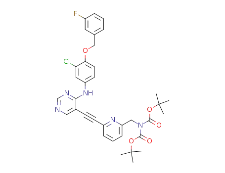 di(tert-butyl)-{6-[(4-{3-chloro-4-[(3-fluorobenzyl)oxy]anilino}-5-pyrimidinyl)ethynyl]-2-pyridinyl}methylimidodicarbonate