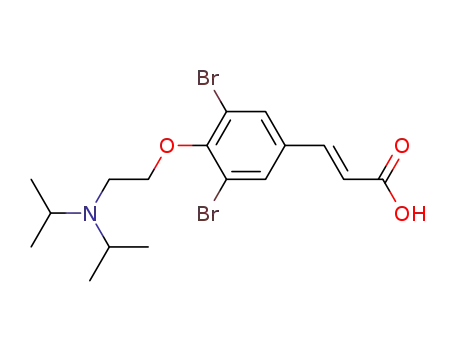 Molecular Structure of 913172-02-8 ((E)-3-[3,5-Dibromo-4-(2-diisopropylamino-ethoxy)-phenyl]-acrylic acid)