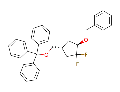 (+)-(2R,4R)-1-difluoro-2-O-benzyloxy-4-(O-trityloxymethyl)cyclopentane