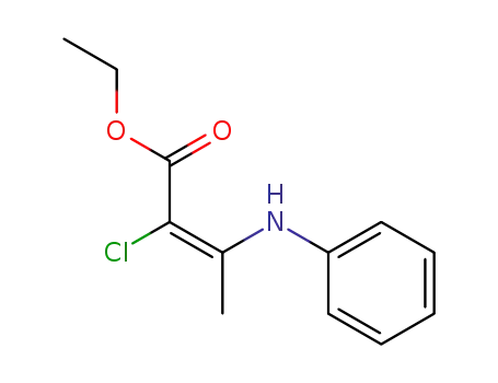 Molecular Structure of 31750-57-9 (ethyl (E)-2-chloro-3-(phenylamino)but-2-enoate)