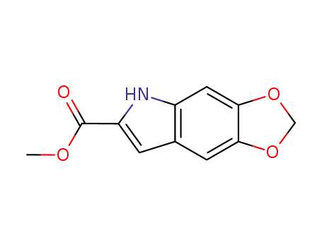 Molecular Structure of 136818-52-5 (5H-[1,3]DIOXOLO[4,5-F]INDOLE-6-CARBOXYLIC ACID METHYL ESTER)