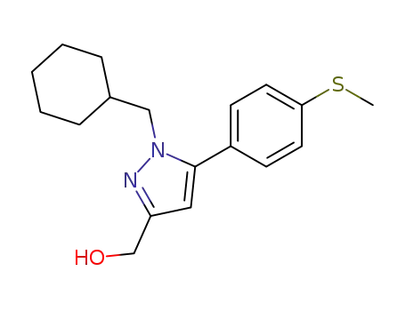 Molecular Structure of 654058-83-0 (1H-Pyrazole-3-methanol, 1-(cyclohexylmethyl)-5-[4-(methylthio)phenyl]-)