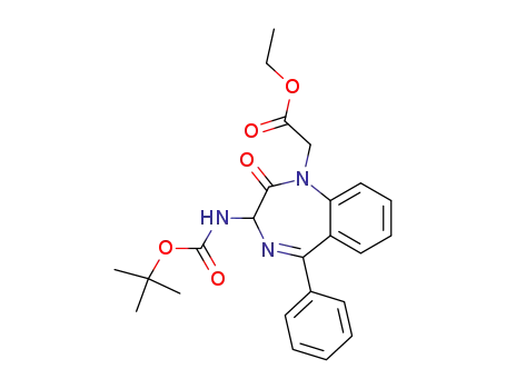 Molecular Structure of 177784-09-7 (1H-1,4-Benzodiazepine-1-acetic acid,
3-[[(1,1-dimethylethoxy)carbonyl]amino]-2,3-dihydro-2-oxo-5-phenyl-,
ethyl ester)
